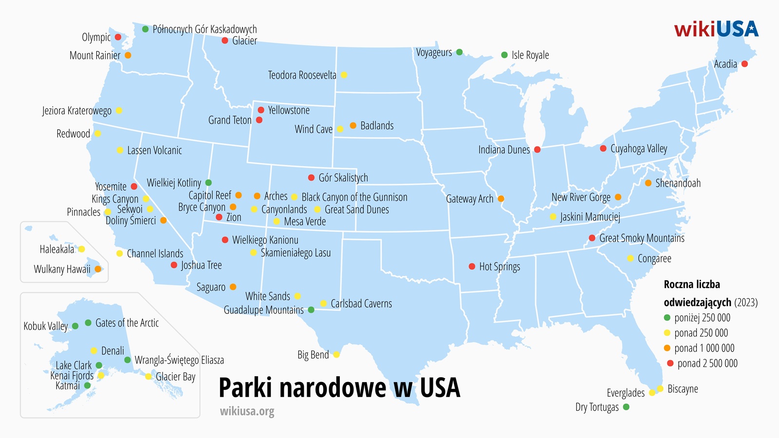 Mapa parków narodowych USA | © Petr Novák