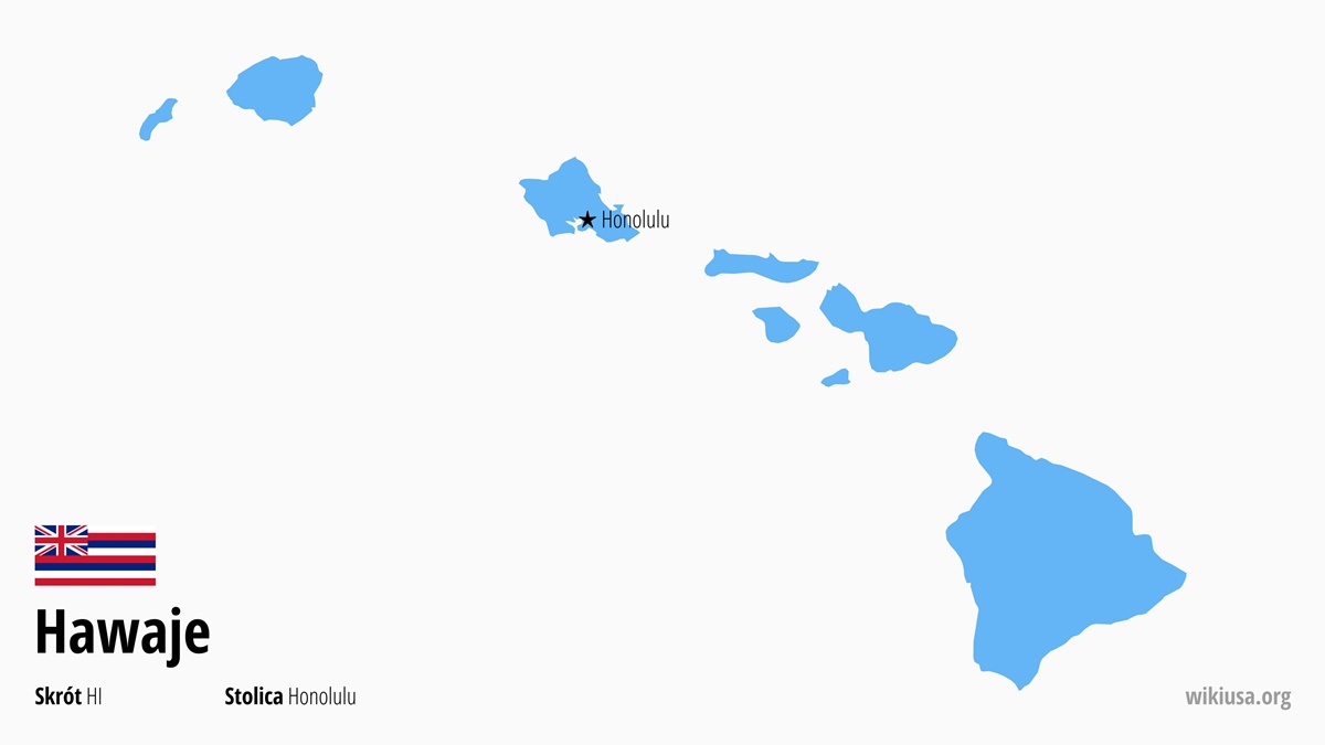 Mapa stanu Hawaje | Gdzie leży Hawaje? | Stan Hawaje – mapa, ciekawostki, czas, co zobaczyć