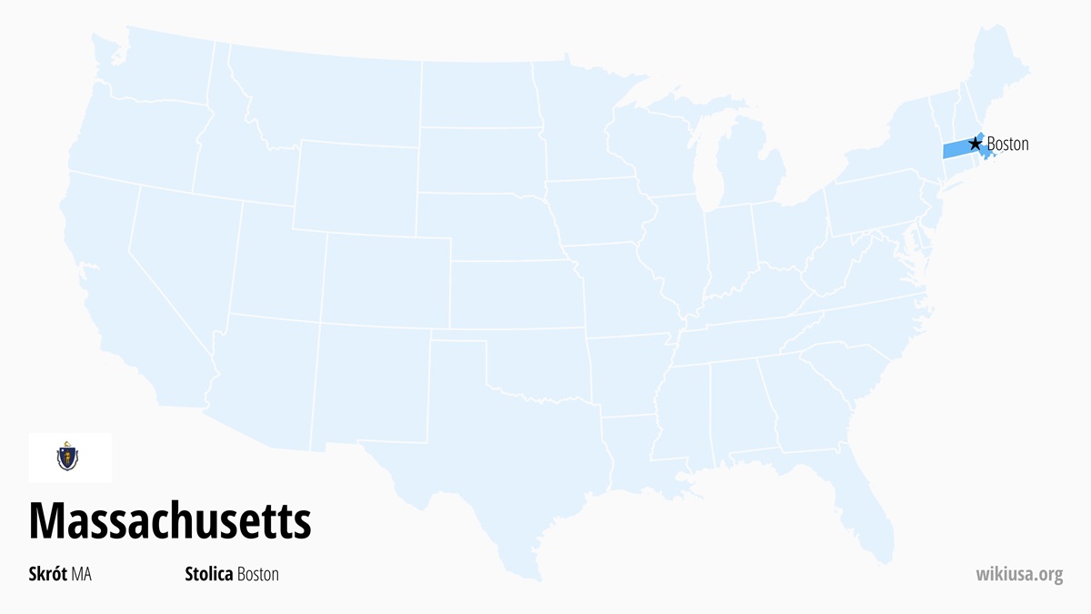 Mapa stanu Massachusetts | Gdzie leży Massachusetts? | Stan Massachusetts – mapa, pogoda, największe miasta