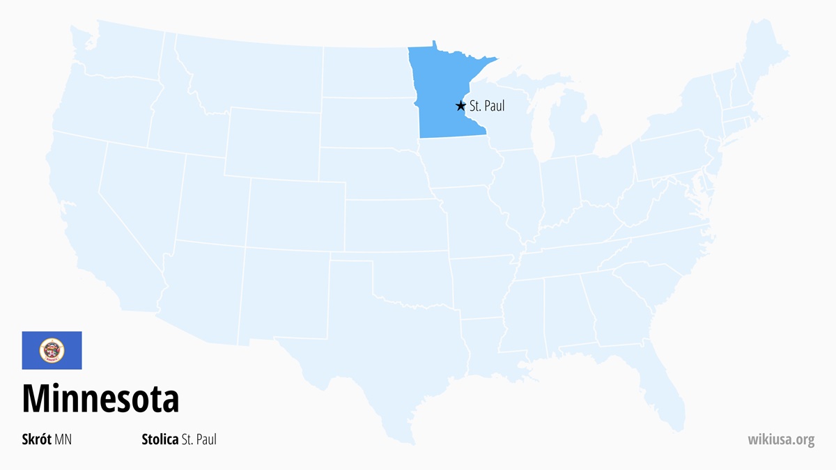 Mapa stanu Minnesota | Gdzie leży Minnesota? | Stan Minnesota – największe miasta, mapa, czas, co zobaczyć