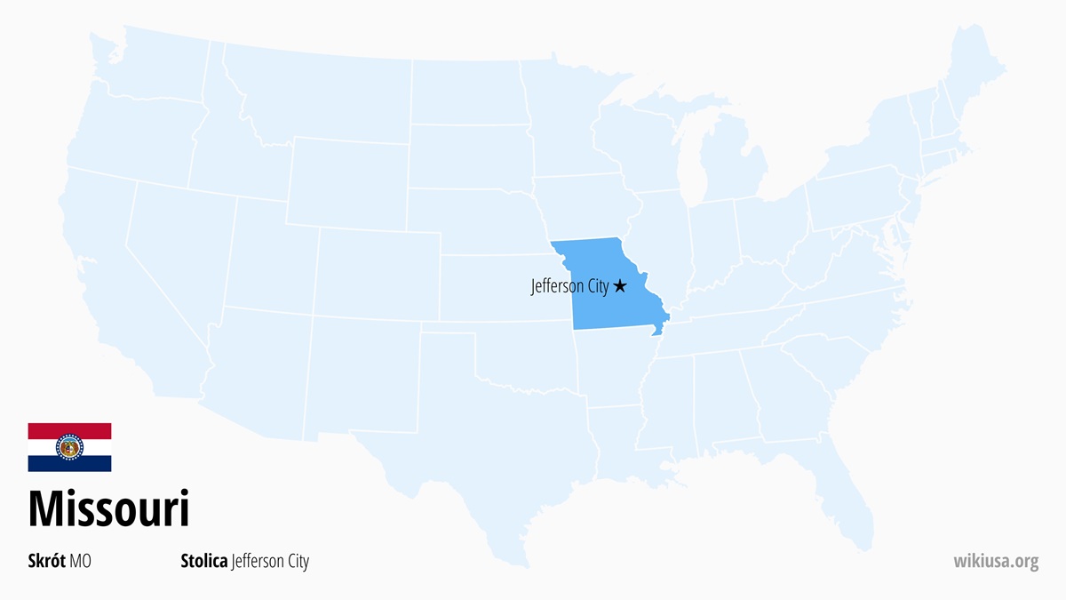 Mapa stanu Missouri | Gdzie leży Missouri? | Stan Missouri – mapa, czas, największe miasta, ciekawostki