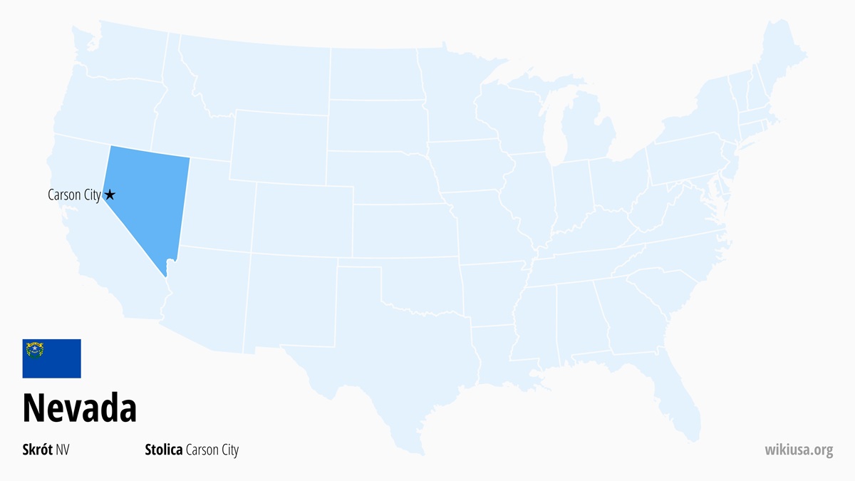 Mapa stanu Nevada | Gdzie leży Nevada? | Stan Nevada – pogoda, największe miasta, ciekawostki, mapa