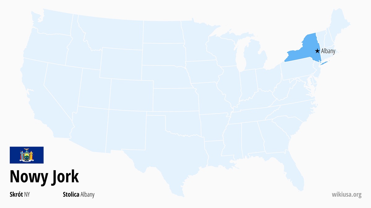 Mapa stanu Nowy Jork | Gdzie leży Nowy Jork? | Stan Nowy Jork – mapa, pogoda, ciekawostki, czas