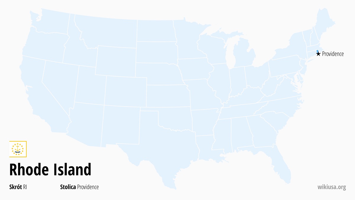 Mapa stanu Rhode Island | Gdzie leży Rhode Island? | Stan Rhode Island – mapa, ciekawostki, największe miasta