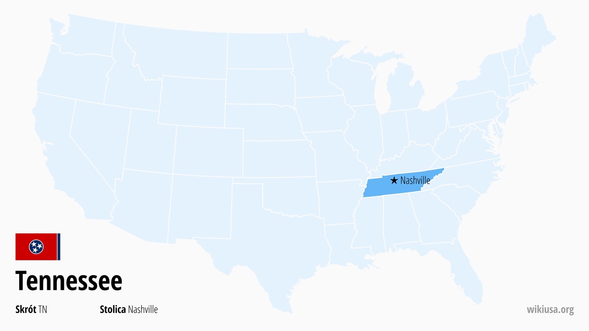 Mapa stanu Tennessee | Gdzie leży Tennessee? | Stan Tennessee – mapa, ciekawostki, największe miasta