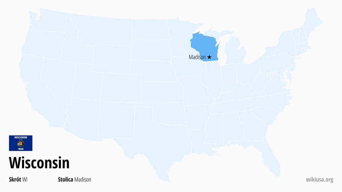 Mapa stanu Wisconsin | Gdzie leży Wisconsin? | Stan Wisconsin – pogoda, największe miasta, ciekawostki