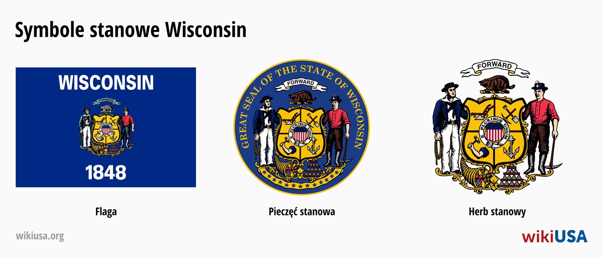 Flaga stanu Wisconsin | Wielka Pieczęć Stanu Wisconsin